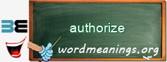 WordMeaning blackboard for authorize